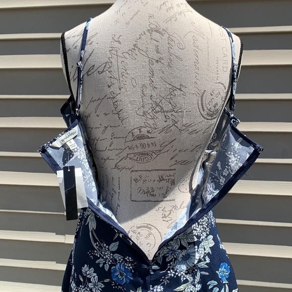 Speechless Juniors Navy/Royal Floral Faux Wrap Dress - Picture 11 of 16